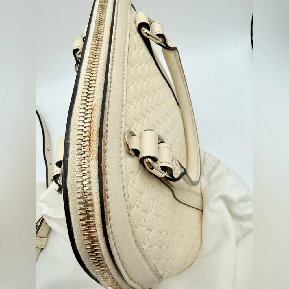A Condition: Gucci Microguccissima Mini Dome Leather 2 way bag - Beige Ivory